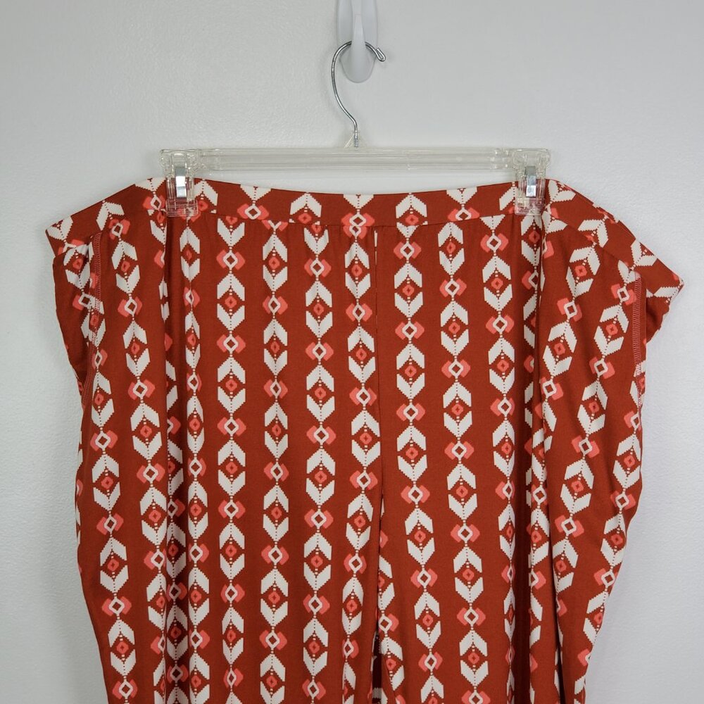 AnyBody Aztec Print Soft Cozy Pull-On Capri Lounge Pants With Pockets Size 3XP - Picture 2 of 10